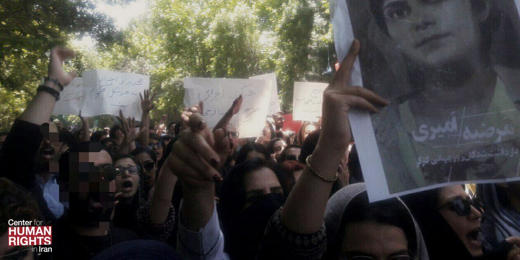 Basiji agents attacked several students at a peaceful protest against a newly enforced strict hijab enforcement policy at the University of Tehran.