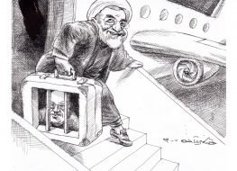 Cartoon 123: Jason Rezaian and Rouhani in New York