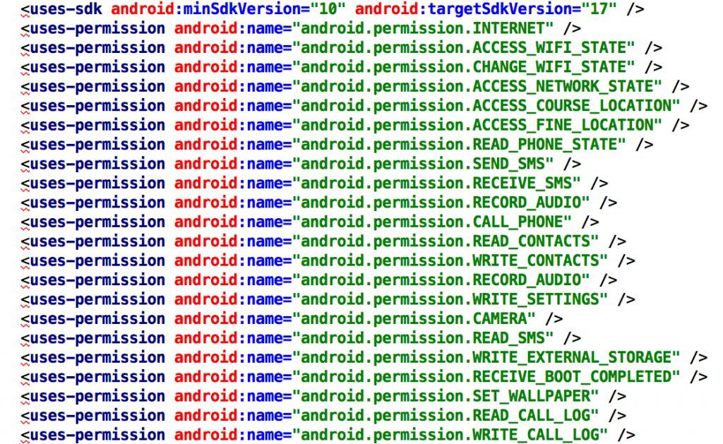 List of locations accessed by hackers on a victim’s Android smartphone.