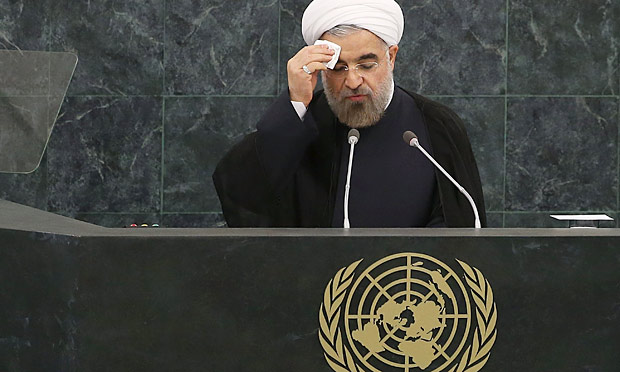 Hassan Rouhani addresses the UN general assembly in New York, 2014.