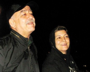 Khadijeh Moghadam and her husband Akbar Khosrowshahi as they left Evin Prison in Tehran